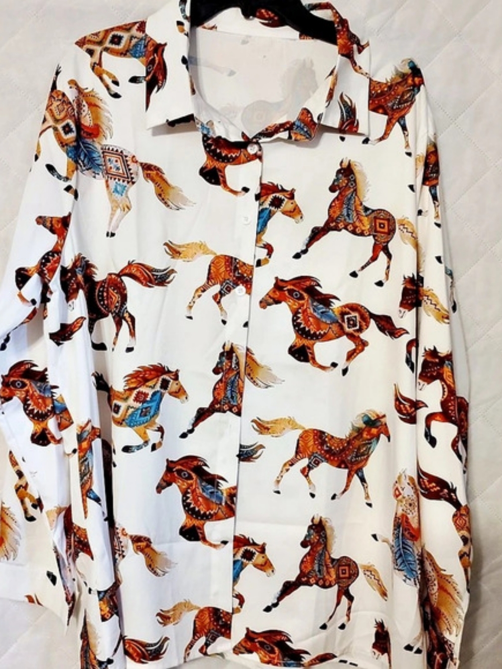 Horse Print Button Down Shirt